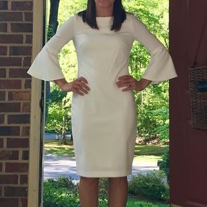 White Bell Sleeved Dress